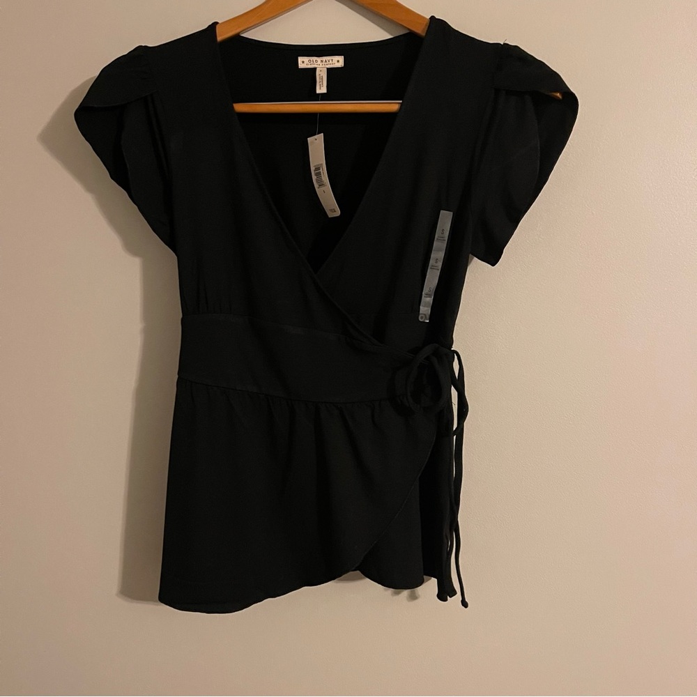 Old Navy Wrap Shirt New with Tags NWT Black Size Small